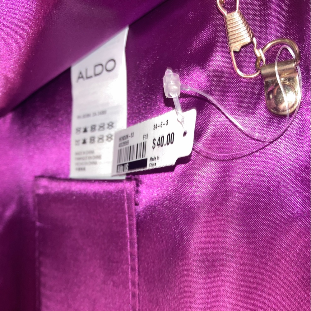 Aldo Clutch Pink with Gold Detachable Chain Strap - Picture 7 of 9